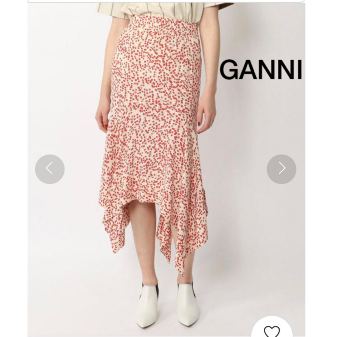 GANNI 花柄シルクスカート