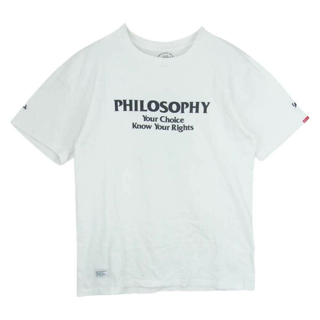 W)taps(ダブルタップス)のWTAPS ダブルタップス PHILOSOPHY プリント 半袖 Tシャツ ホワイト系 2【中古】 メンズのトップス(Tシャツ/カットソー(半袖/袖なし))の商品写真