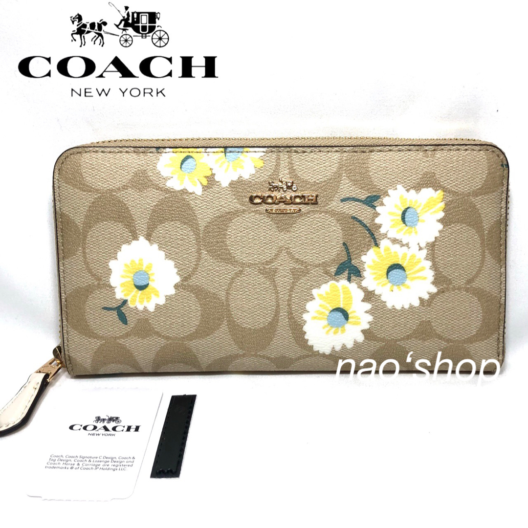 COACH(コーチ)の【新品】COACH レディース 長財布 デイジープリント シグネチャー レディースのファッション小物(財布)の商品写真