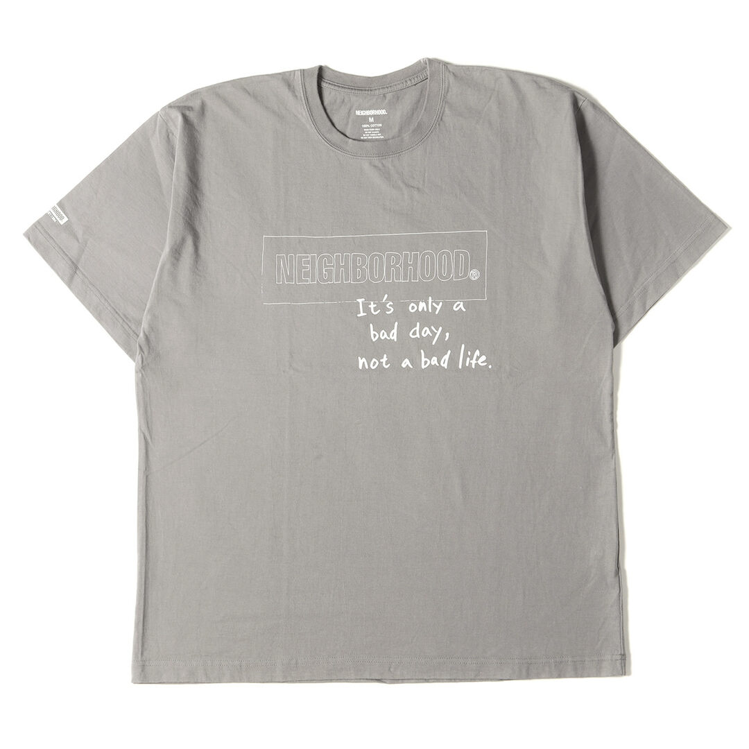 NEIGHBORHOOD ネイバーフッド Tシャツ サイズ:M 22SS ボックスロゴ クルーネック 半袖 Tシャツ NH-14 / C-TEE. SS チャコール トップス カットソー 【メンズ】