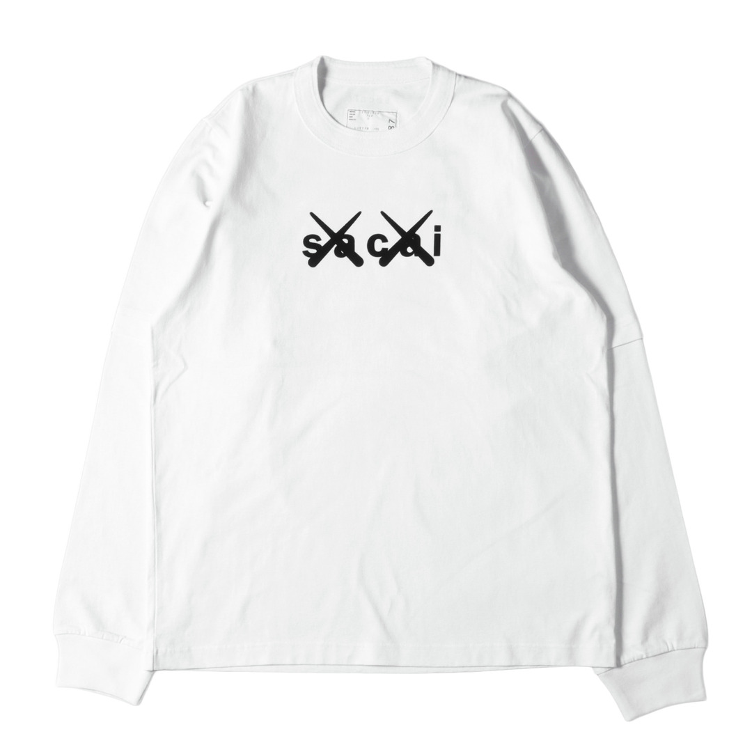 sacai KAWS ロンT BLACK×WHITE サカイ　カウズ