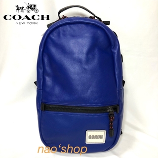 コーチ(COACH)の【新品】COACH メンズ リュック バックパック パッチ ブルー(バッグパック/リュック)