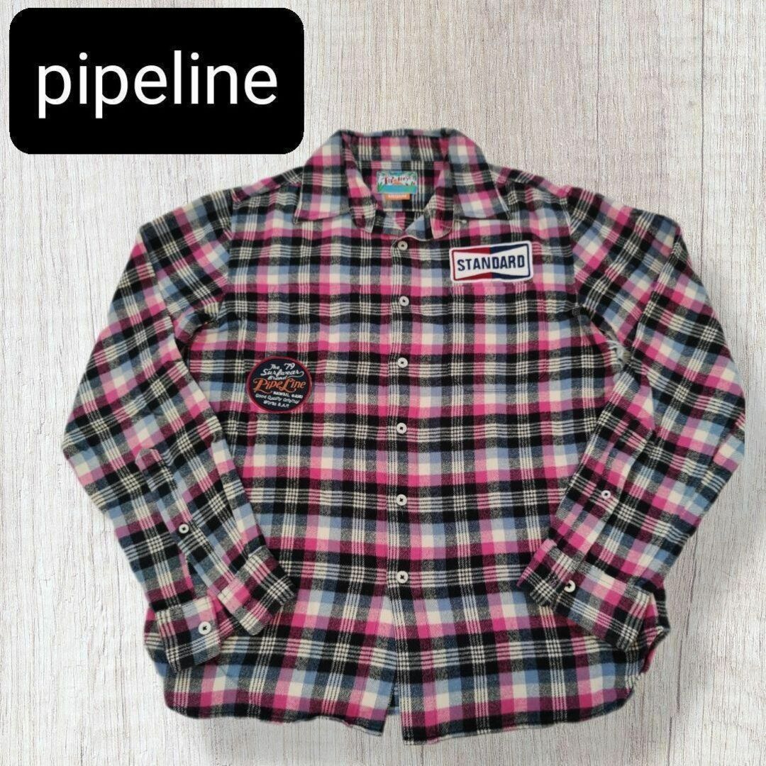 pipeline【M】チェックシャツ　ピンク　長袖 メンズのトップス(シャツ)の商品写真