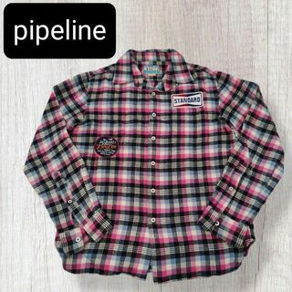 pipeline【M】チェックシャツ　ピンク　長袖(シャツ)