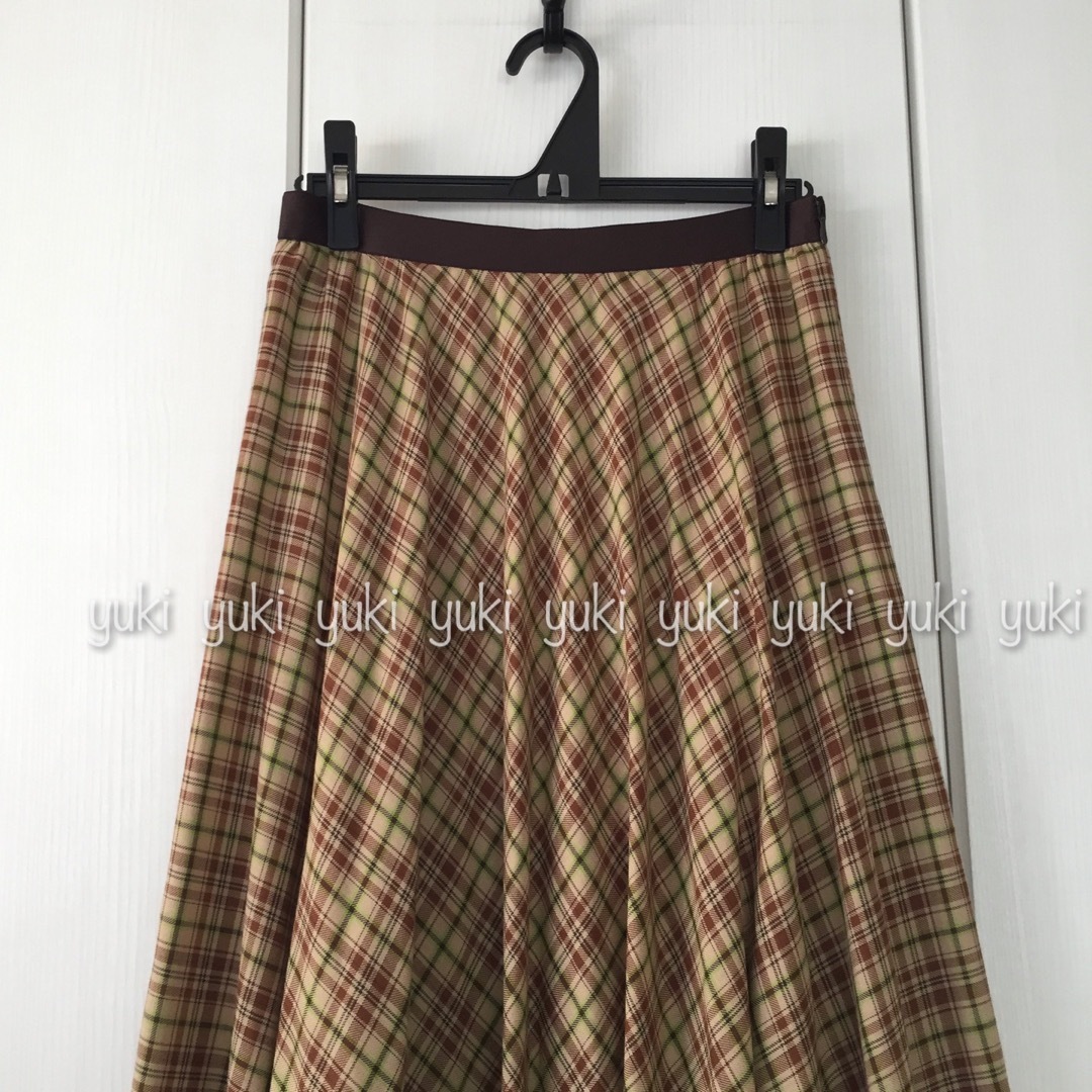 ANAYI(アナイ)のANAYI ビスコースチェック フレアスカート レディースのスカート(ロングスカート)の商品写真