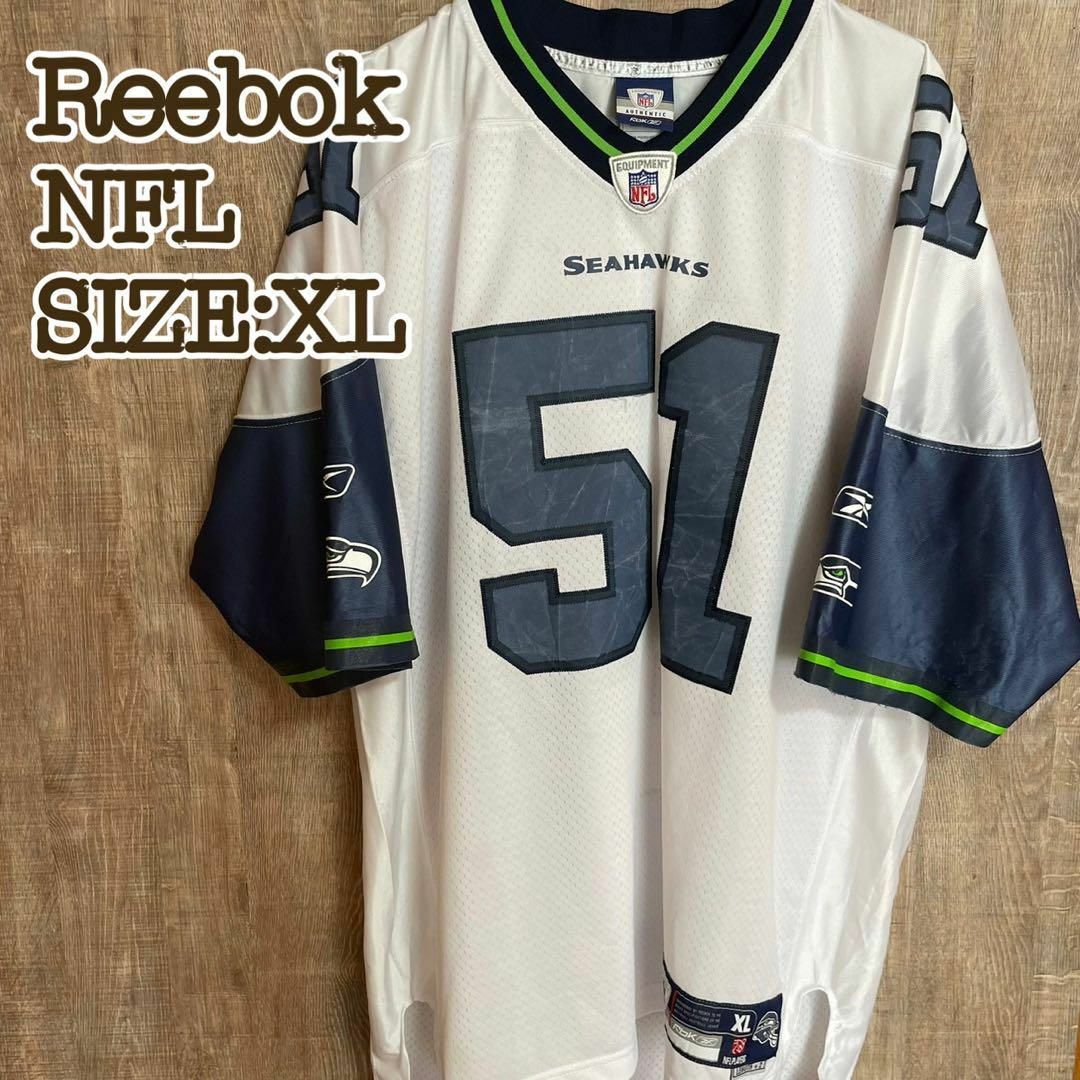 Reebok リーボックNFL シアトル・シーホークス　ゲームシャツ　白　XL