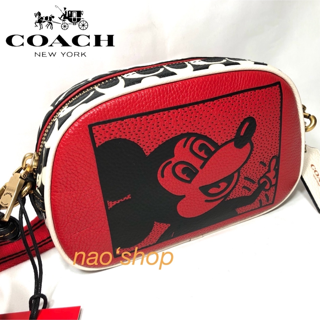 【新品】COACH コーチ クロスボディ ミッキー キース ヘリング レッド