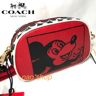 コーチ(COACH)の【新品】COACH コーチ クロスボディ ミッキー キース ヘリング レッド(ショルダーバッグ)