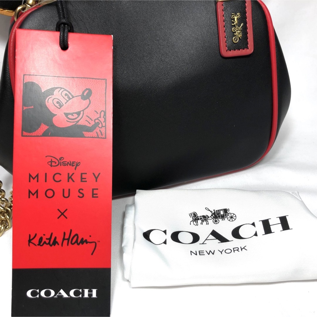 【新品】COACH ミッキー キース ヘリング キスロック バッグ ブラック 6