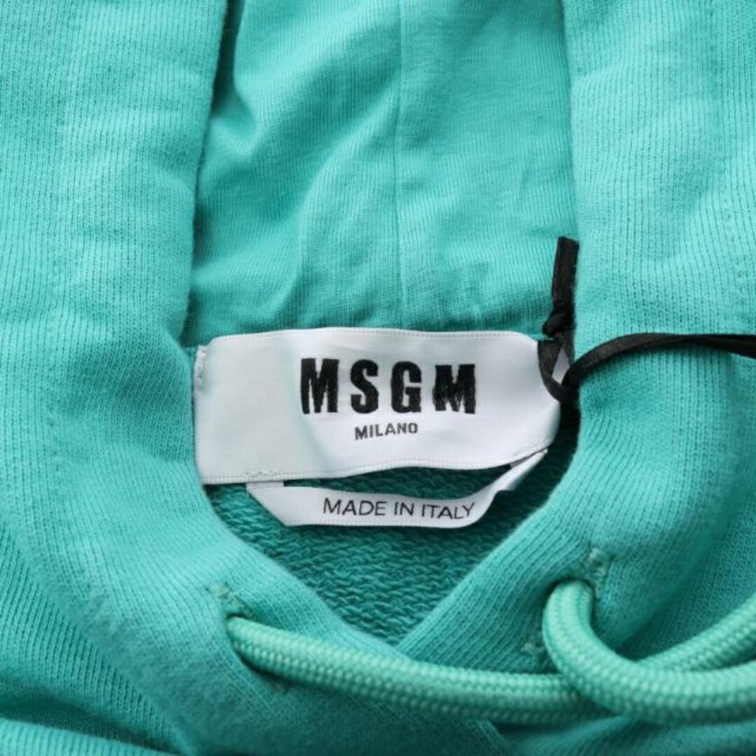 MSGM(エムエスジイエム)の プルオーバーパーカー ロゴプリント エメラルドグリーン パープル ホワイト レディースのトップス(パーカー)の商品写真