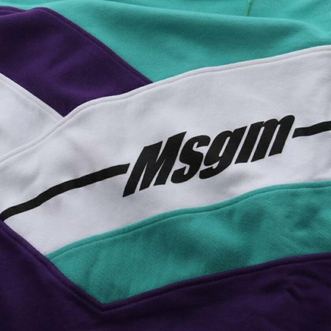 MSGM - プルオーバーパーカー ロゴプリント エメラルドグリーン
