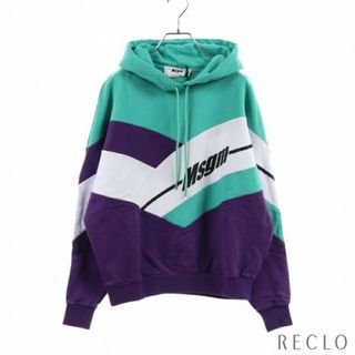 MSGM - プルオーバーパーカー ロゴプリント エメラルドグリーン