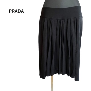 プラダ(PRADA)のPRADA　プラダ　フレアスカート　黒　良品　42　コットン　(ミニスカート)
