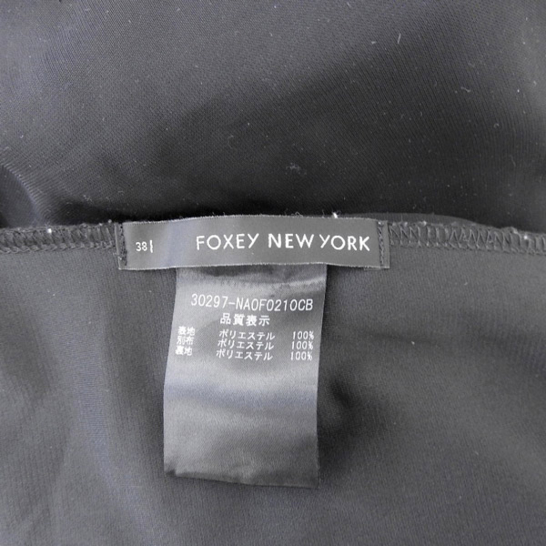 美品 フォクシーニューヨーク FOXEY NEW YORK フロントタック 半袖 ワンピース 黒 size38 Y01667 7