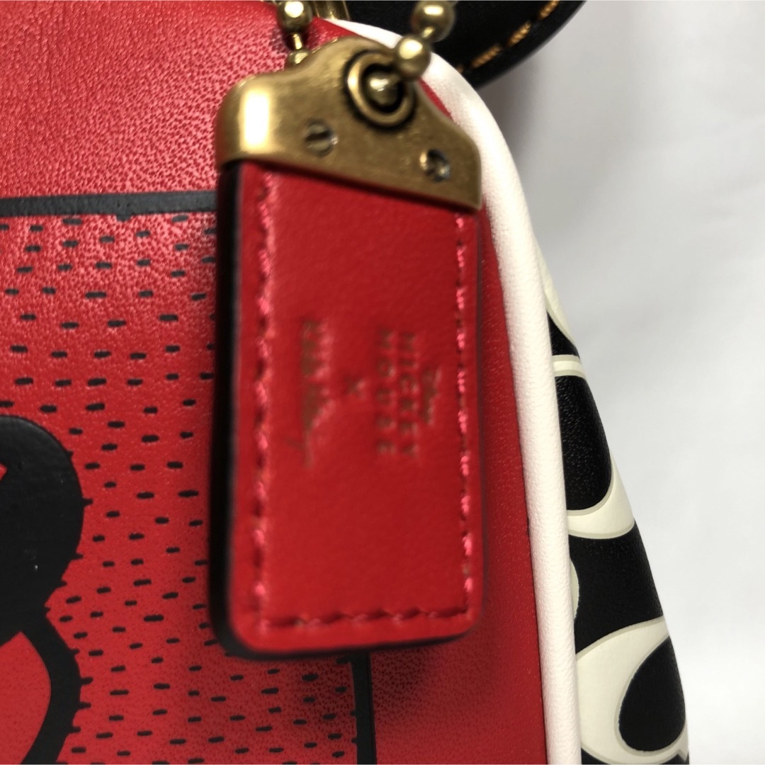 【新品】COACH ミッキー キース ヘリング キスロック バッグ レッド 6