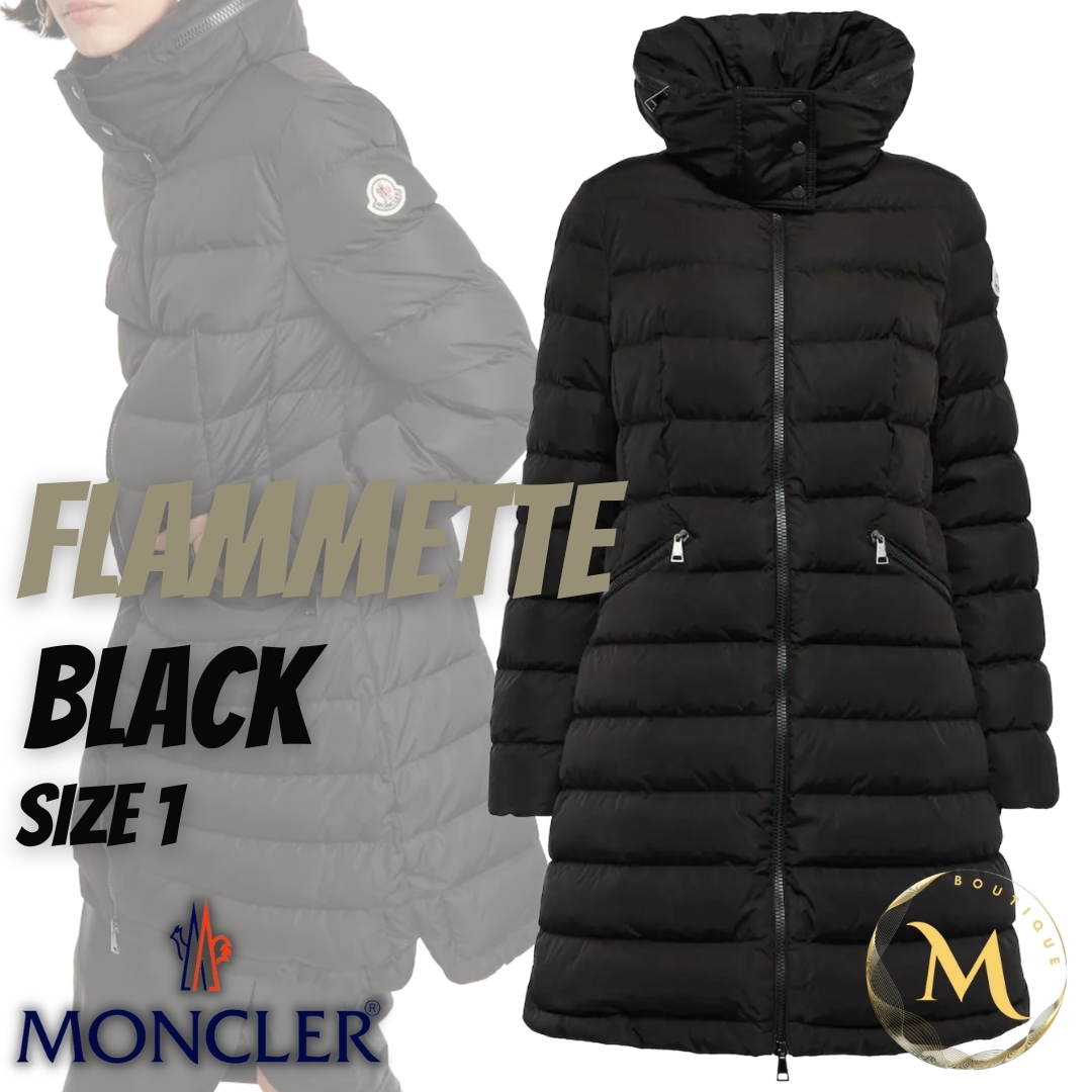 ☆新品・本物保証☆MONCLER FLAMMETTE ダウンコート 1 黒色 M