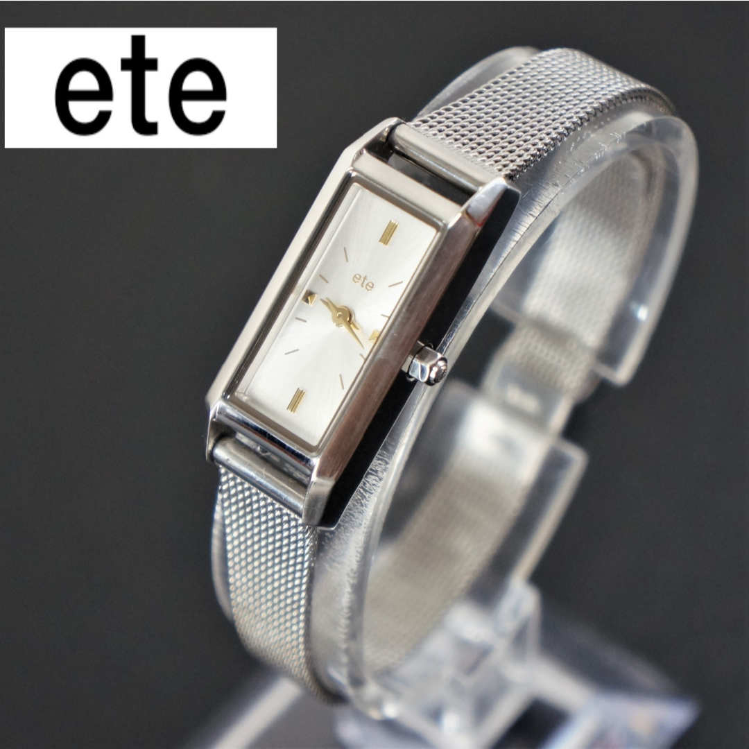 【稼働極美品】ete レクタングルフェイス　純正ベルト　電池交換済