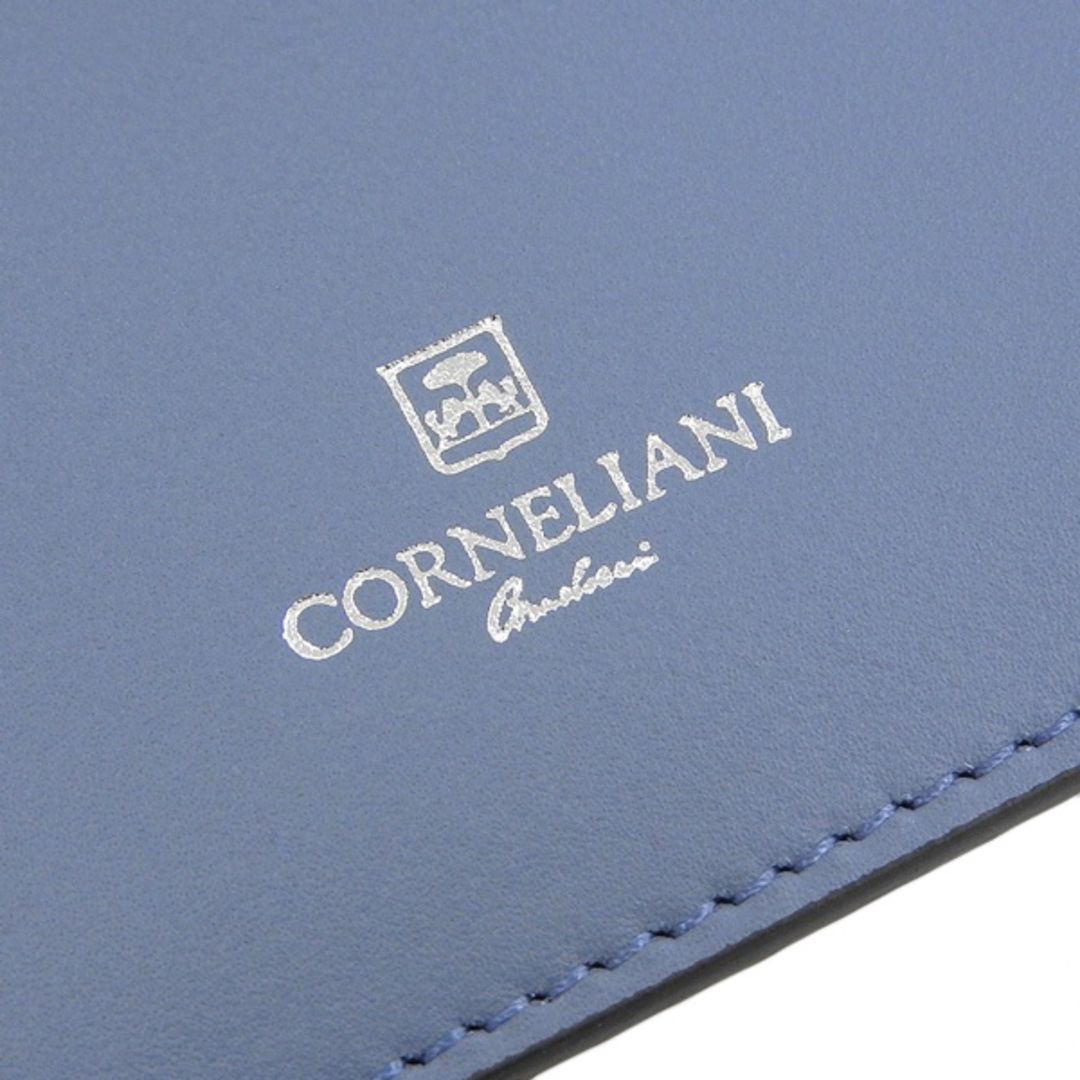 未使用 コルネリアーニ CORNELIANI レザー カードケース ライトブルー Y01881