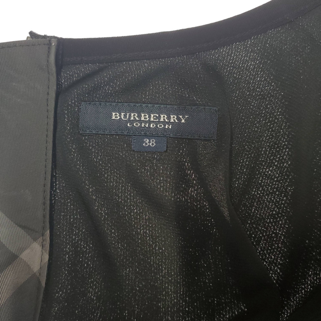 BURBERRY(バーバリー)の美品 バーバリー BURBERRY ノースリーブ ギャザー ワンピース ブラック size 38 Y01790 レディースのワンピース(その他)の商品写真