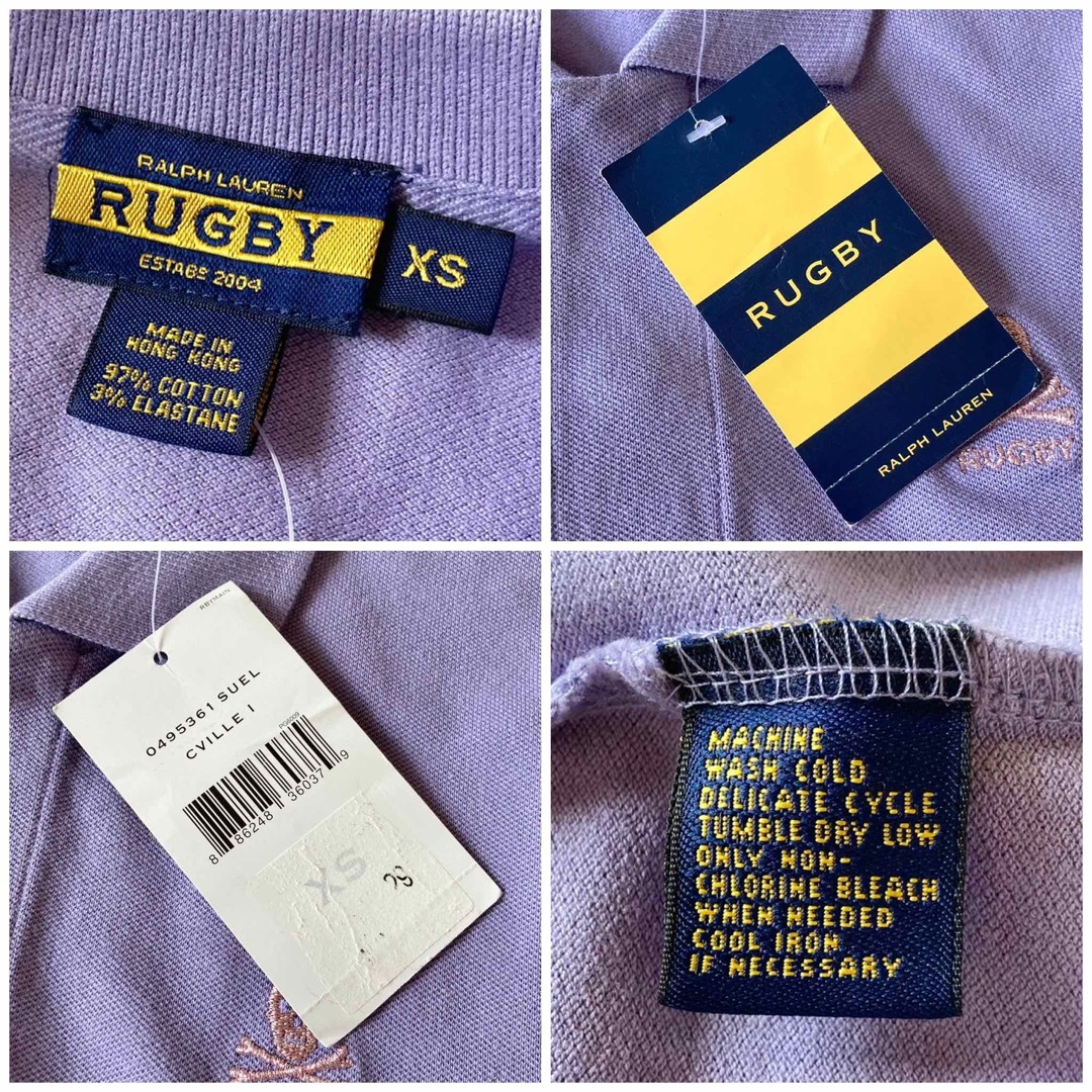 Ralph Lauren(ラルフローレン)の新品 ラルフローレン ラグビー スカル刺繍 半袖 ポロシャツ XS ラベンダー レディースのトップス(ポロシャツ)の商品写真