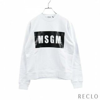 エムエスジイエム(MSGM)の トレーナー スウェットシャツ クルーネック ロゴプリント ホワイト(トレーナー/スウェット)