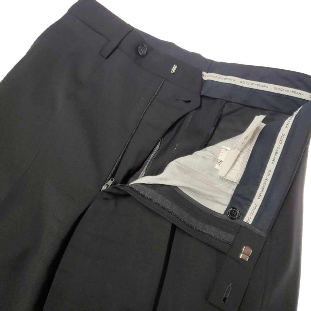 美品 ドルチェ＆ガッバーナ Dolce&Gabbana ウール 2ボタン シングル スーツ メンズ ブラック Y01804