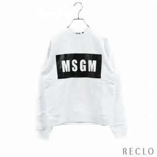 エムエスジイエム(MSGM)の トレーナー スウェットシャツ クルーネック ロゴプリント ホワイト(トレーナー/スウェット)