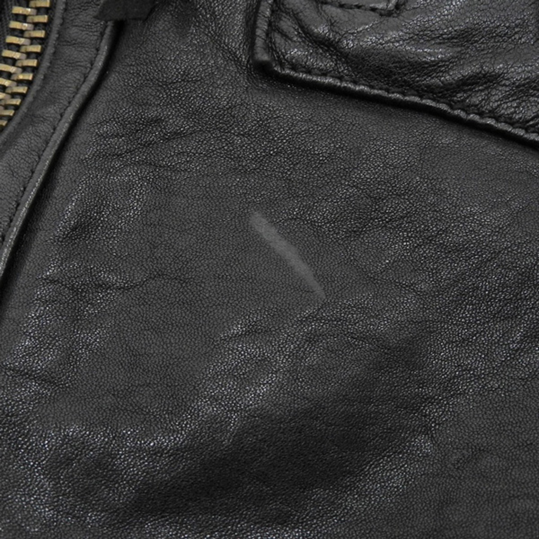 JOHNBULL(ジョンブル)のジョンブル JOHNBULL ラムレザー シングル ライダースジャケット メンズ ブラック sizeM Y01735 メンズのジャケット/アウター(レザージャケット)の商品写真