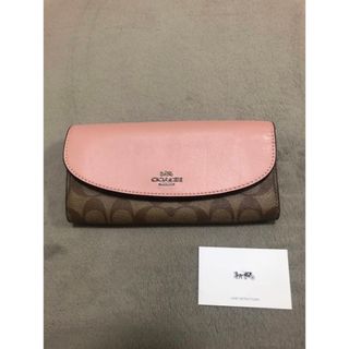 コーチ(COACH)のコーチ COACH 長財布 ピンクカバーシグネチャー 新品 お値下げしました(財布)