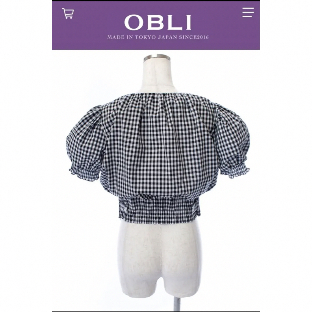 OBLI(オブリ)の今季　ギンガムチェック　ブラウス レディースのトップス(シャツ/ブラウス(半袖/袖なし))の商品写真