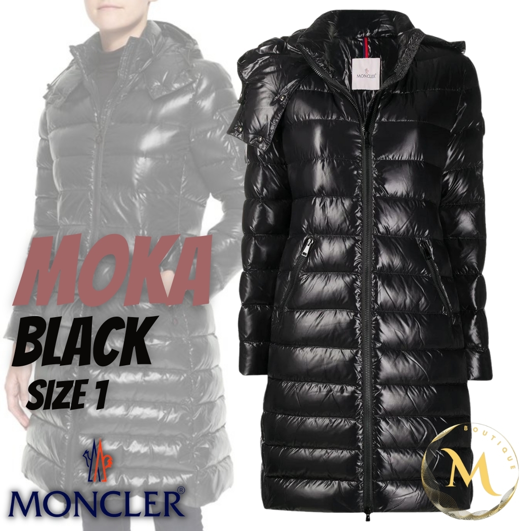☆新品未使用・本物保証☆MONCLER MOKA ダウンコート 1 黒色 Mのサムネイル