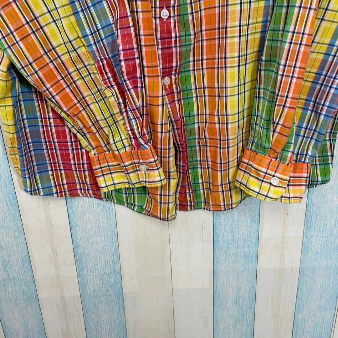 Ralph Lauren(ラルフローレン)のラルフローレン　マルチカラーチェック　オーバーサイズ2ＸＬ　虹色レインボー古着 メンズのトップス(シャツ)の商品写真