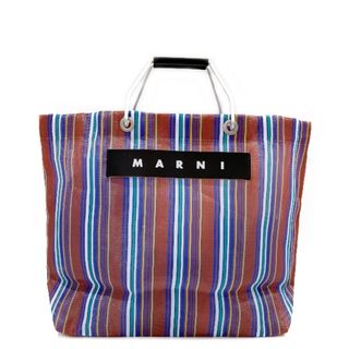 マルニ(Marni)のマルニ マーケットストライプ メッシュ レザーハンドル レディース トートバッグ マルチカラー(トートバッグ)