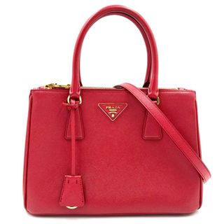 PRADA レッド サフィアーノ ハンドバッグ ショルダーバッグ　極美品