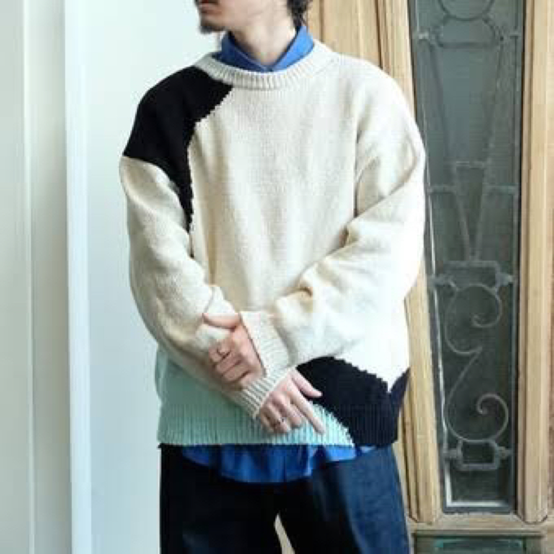 23SS YOKE ヨーク INTARSIA COTTON SWEATER 3-