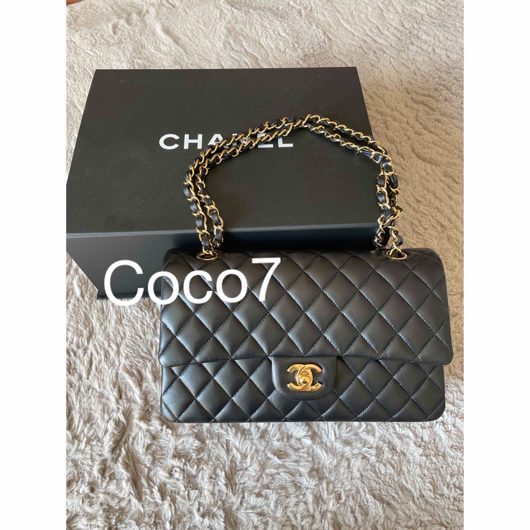 Chanel❣️マトラッセラムスキン25ゴールドチェーンレディース