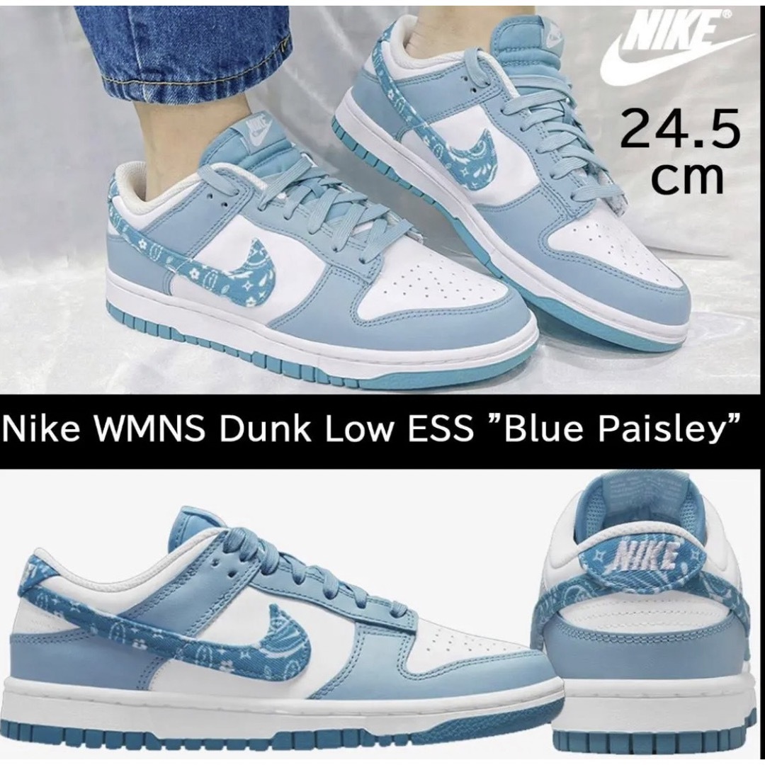 美品！送料込】24.5cm NIKE WMNS ダンクロー ブルーペイズリー-