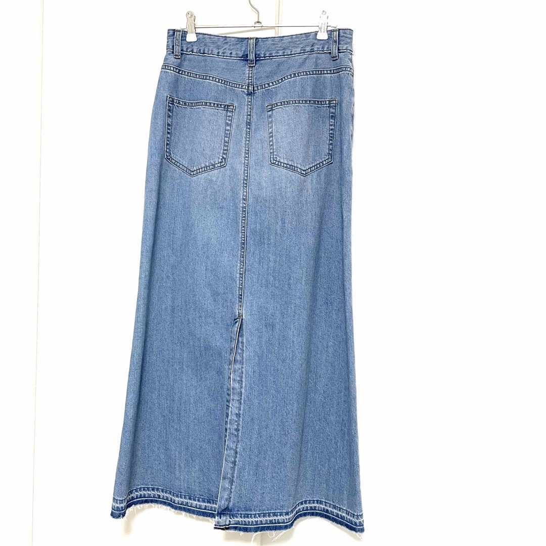 GU(ジーユー)のデニムAラインロングスカート63 BLUE Lサイズ レディースのスカート(ロングスカート)の商品写真
