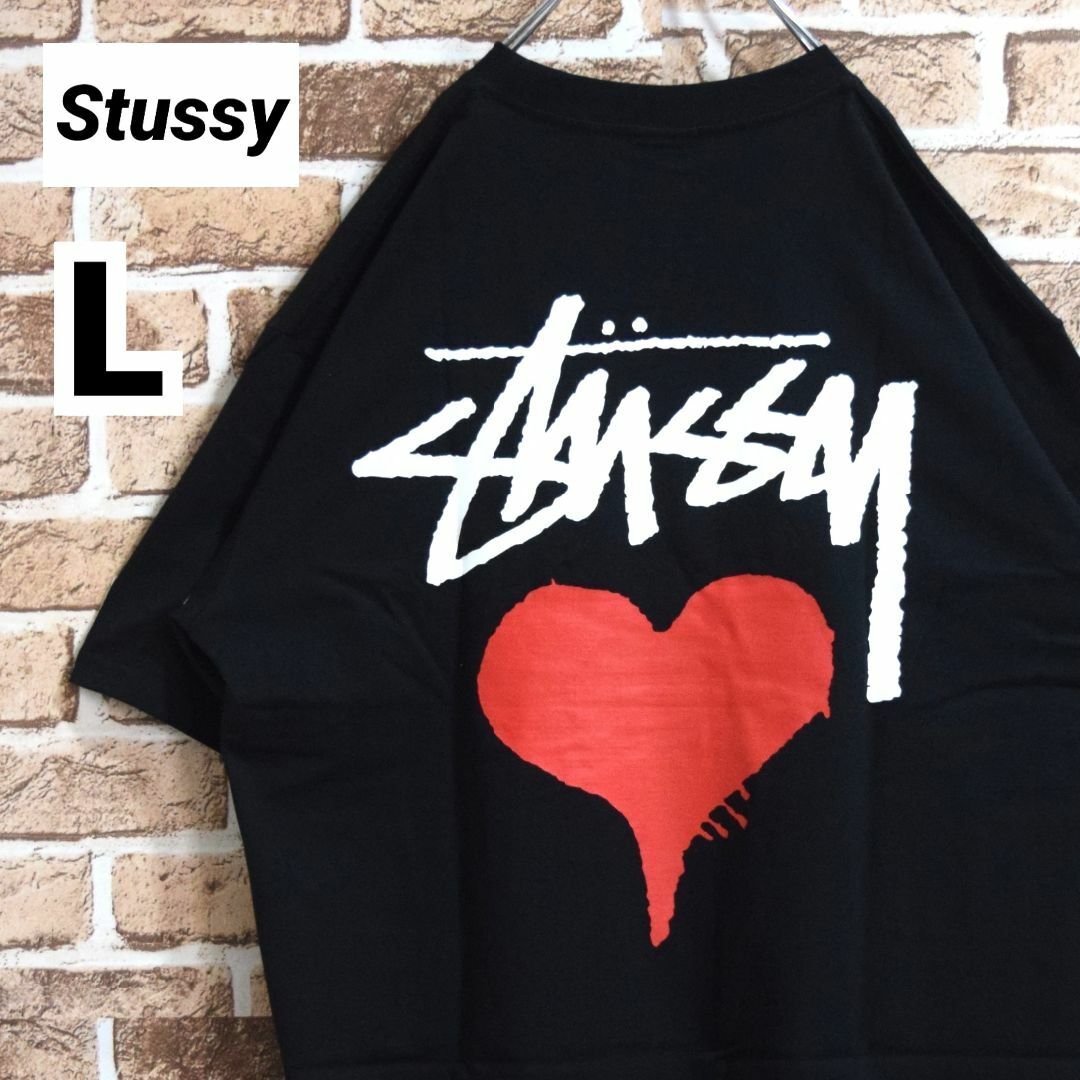 《ステューシー》正規・新品タグ　ハート　ブラック　L　Tシャツ