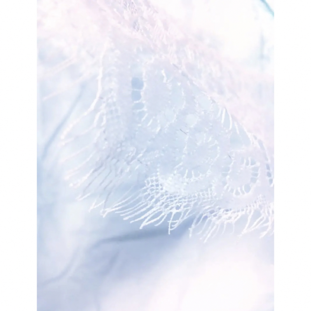 夏用　ブラウス チュニック パールブルー  ワンピース （レース・光沢あり） レディースのトップス(カットソー(半袖/袖なし))の商品写真