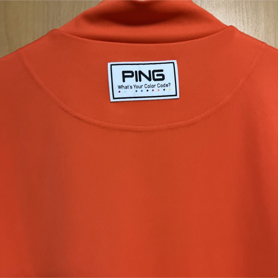 ping ピン ハイネックシャツUV・冷感・吸水速乾 メンズ LL オレンジ