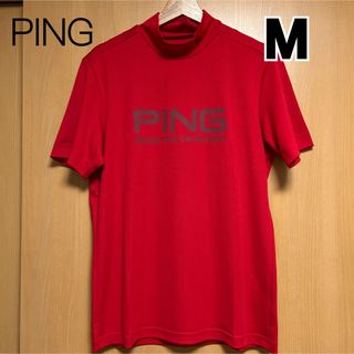 ピン(PING)のping ピン　ハイネックシャツUV・冷感・吸水速乾 メンズ　M 赤　レッド(ウエア)