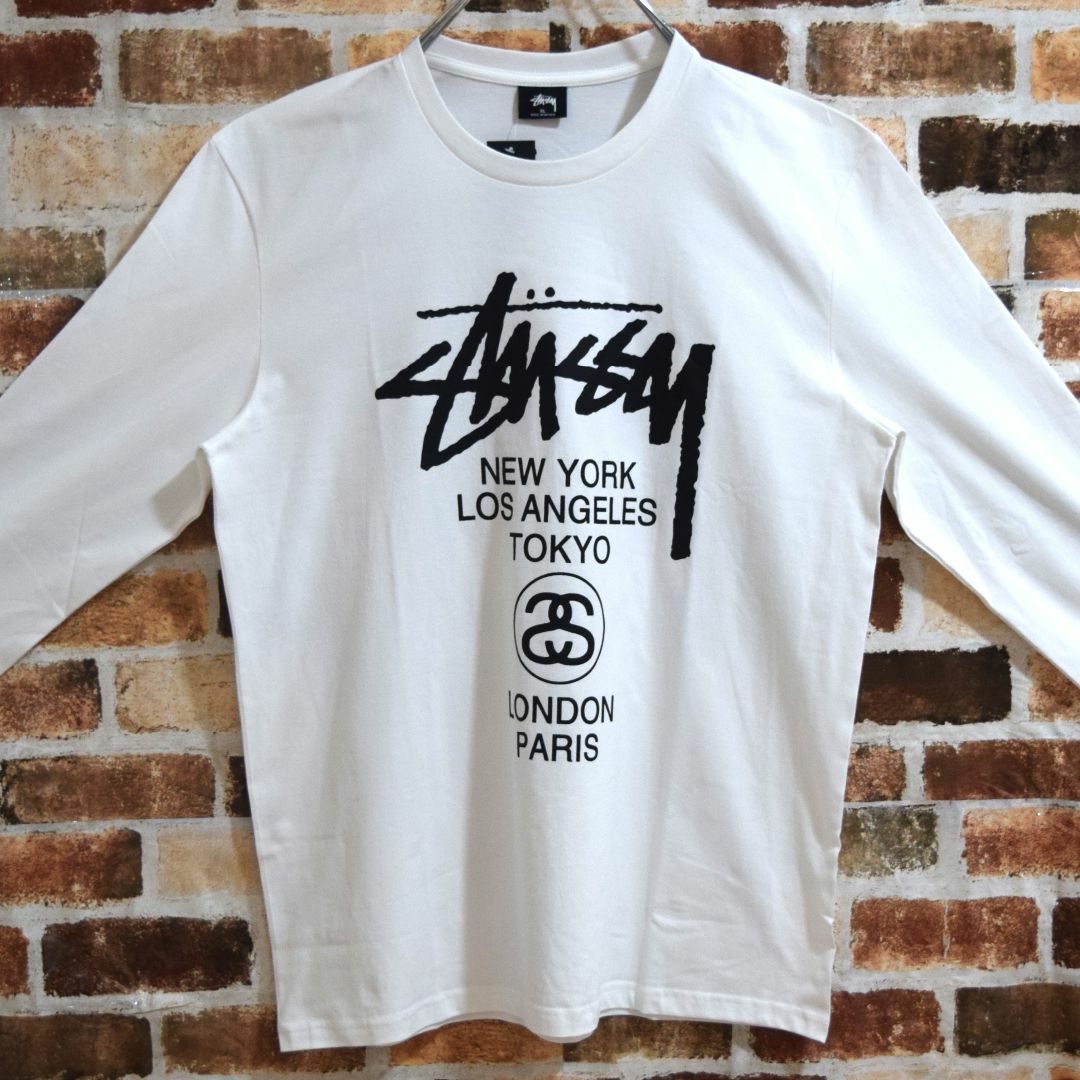 【ステューシー】正規・新品タグ　ワールドツアー　ブラック　XXL　ロングTシャツ