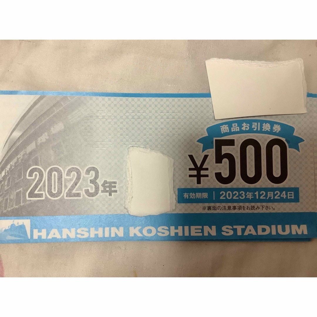 阪神甲子園球場　2023お買い物補助券   15000円　阪神タイガース