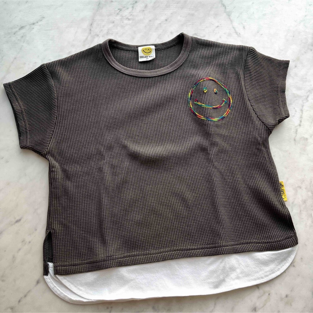 キッズTシャツ　ワッフル素材　重ね着風　120. キッズ/ベビー/マタニティのキッズ服男の子用(90cm~)(Tシャツ/カットソー)の商品写真