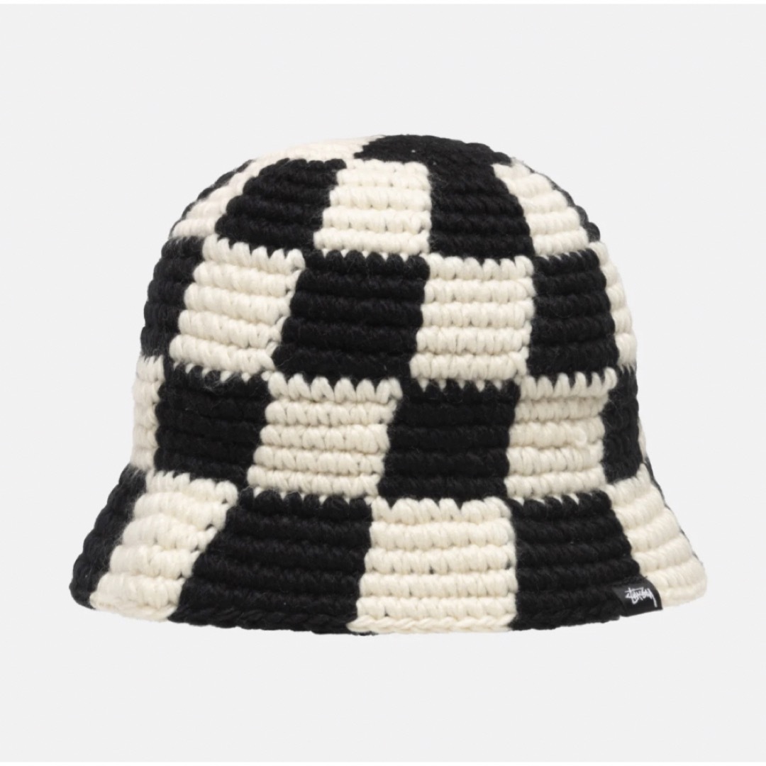 ハットSTUSSY BUCKET HAT CHECKER KNIT