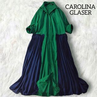 美品 ✿ カロリナグレイサー ロング シャツワンピース プリーツ