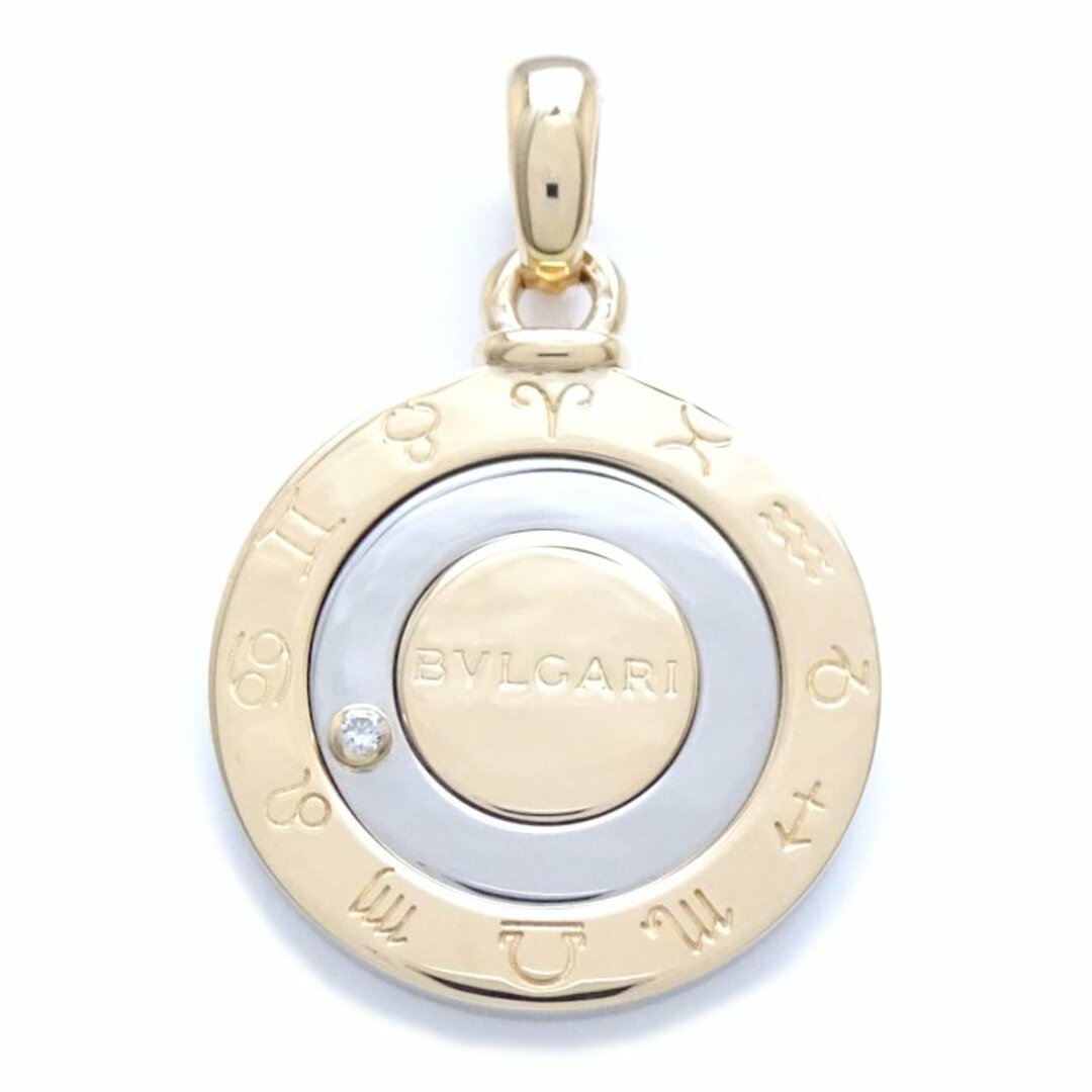 BVLGARI(ブルガリ)のブルガリ BVLGARI ホロスコープ ペンダントトップ・チャーム 1Pダイヤモンド K18YG イエローゴールド × ステンレススチール  / 290216【中古】【BJ】 レディースのアクセサリー(チャーム)の商品写真