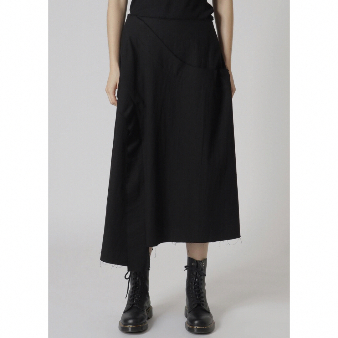 Y's 2023 SS   DENIM FLARED SKIRT （Black）