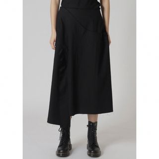 ワイズ(Y's)のY's 2023 SS   DENIM FLARED SKIRT （Black）(ロングスカート)